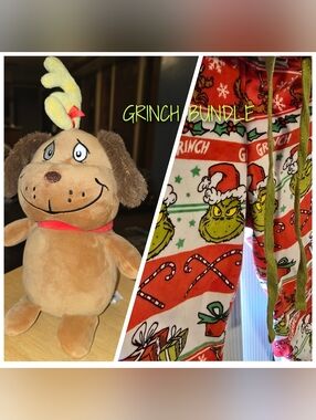 Grinch Bundle - Womens Teens - Holiday Lounge Pants & Max - Christmas - Small